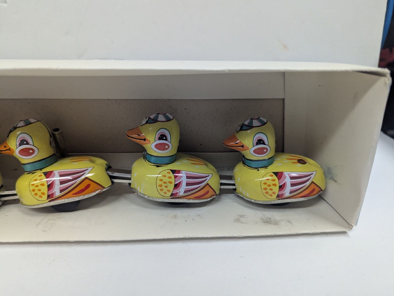 Vintage 1970’s China Duck Family Funny Action Wind Up Toy Train Collector
