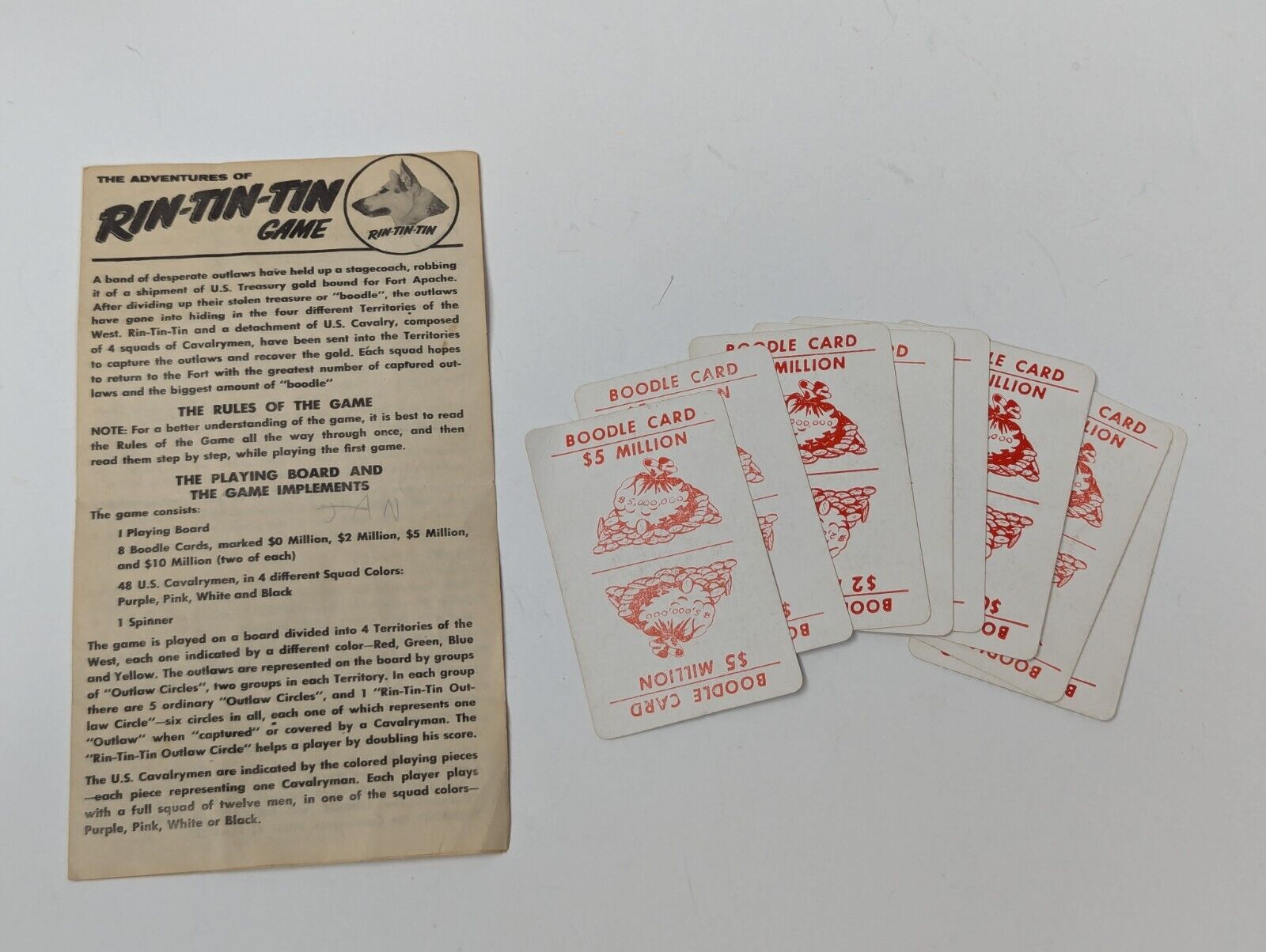 Vintage 1955 The Adventures of Rin-Tin-Tin Board Game by Transogram (Complete)