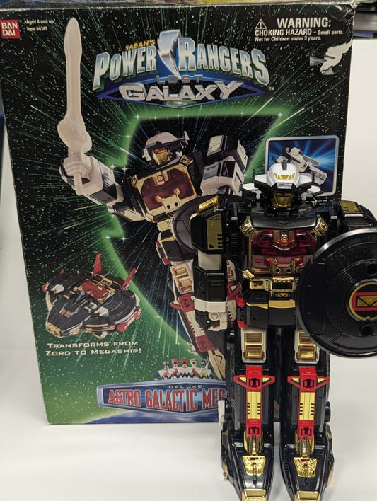 Power Rangers Lost Galaxy Deluxe Astro Galactic Megazord Black & Gold In Box