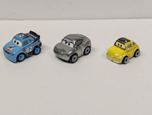 DISNEY PIXAR CARS DIE-CAST MINI RACERS Lot Of 3 By Mattel 