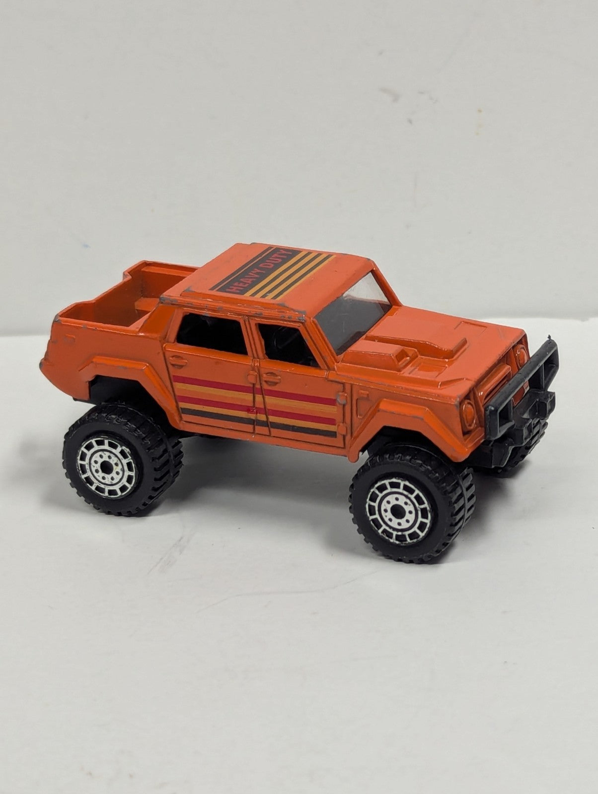 1990 Vintage Tootsietoy Lambo 002 Heavy Duty Orange Diecast Model Truck