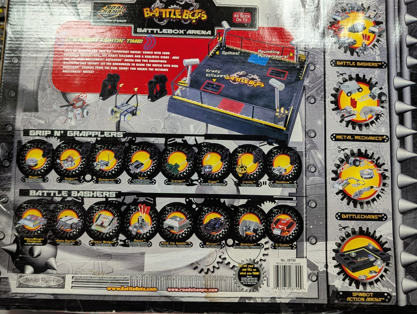 2001 BattleBots Road Champs Champions of the Arena Tazbot & Diesector CIB Tested
