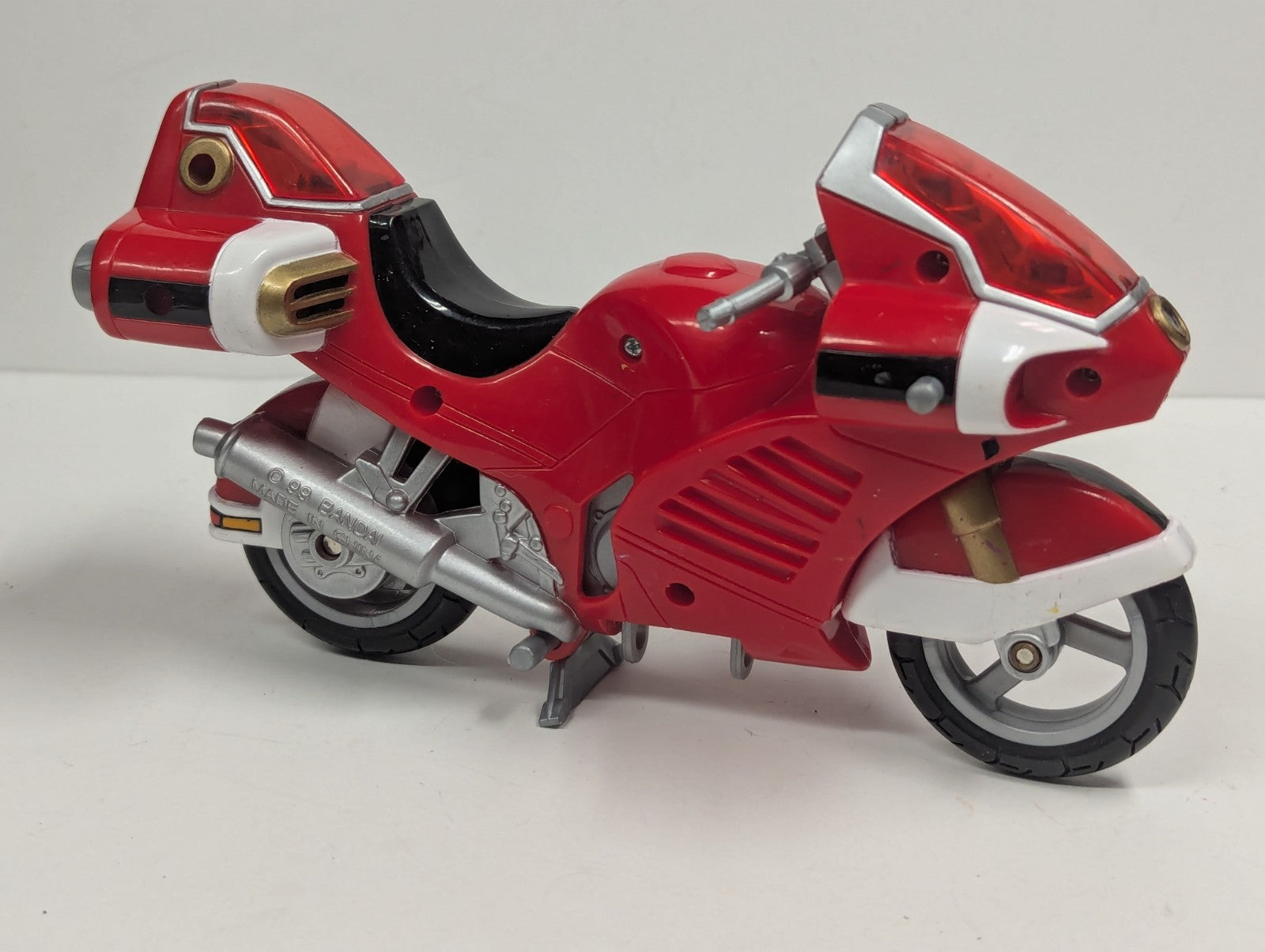 1999 Bandai Power Rangers Light Speed Rescue Red Ranger Action Figure with Bike