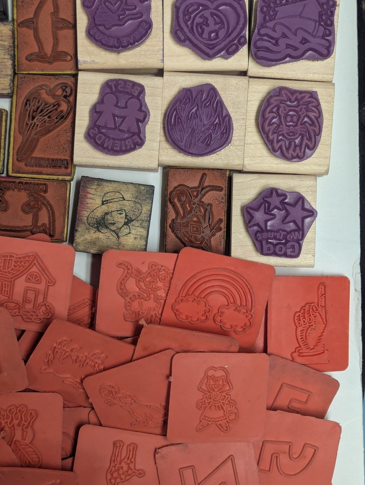 Large Lot of Vintage Rubber Ink Stamps including Talespin & Yogi Bear Stamps 