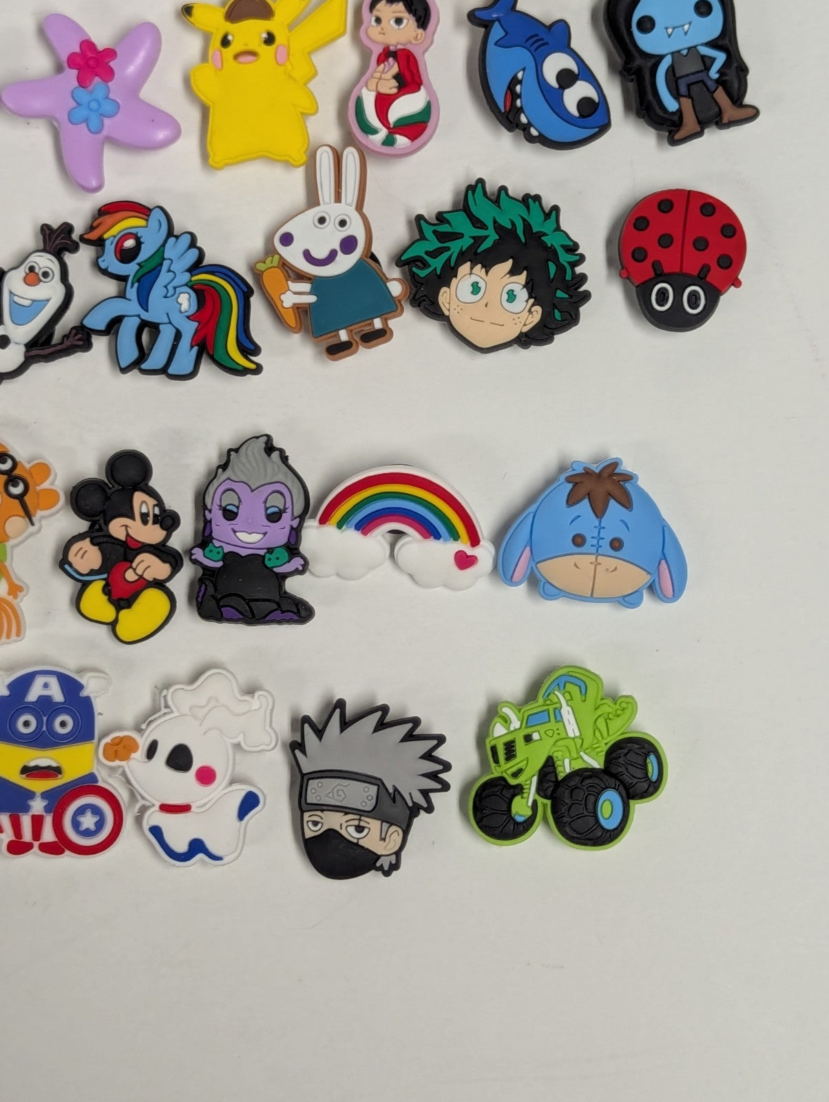Huge Lot of JIBBITZ Crocs Shoe Charms Miscellaneous (Pokemon, Disney, Food, Ect)