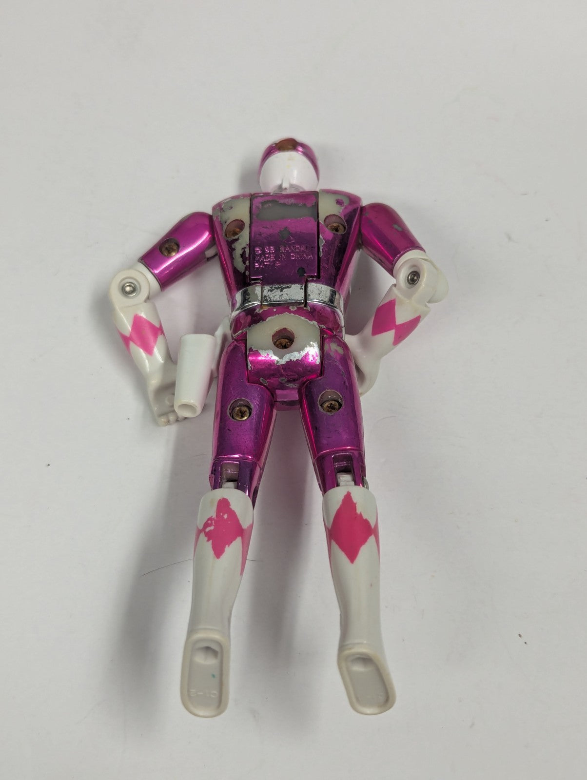 1995 MMPR Lot of 5  Yellow, Pink, Blue, Red & White Metallic Flip Head Movie 