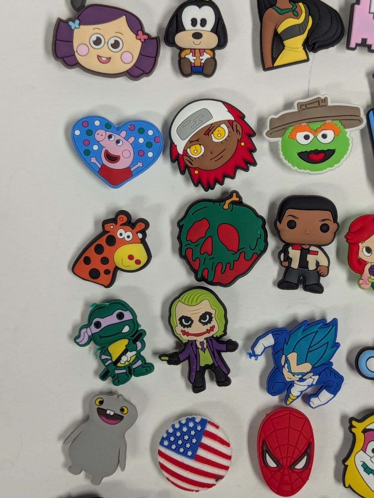 Huge Lot of JIBBITZ Crocs Shoe Charms Miscellaneous (Pokemon, Disney, Food, Ect)
