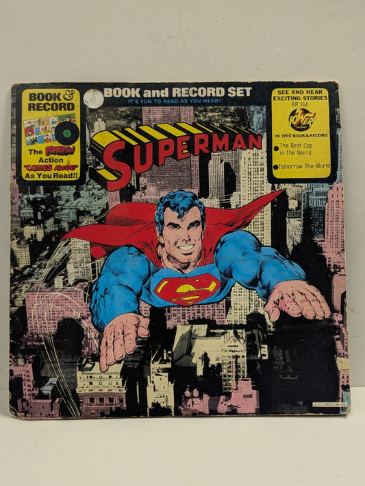 Vintage 1976 Superman "Book and Record Set" vinyl LP by Power Records.