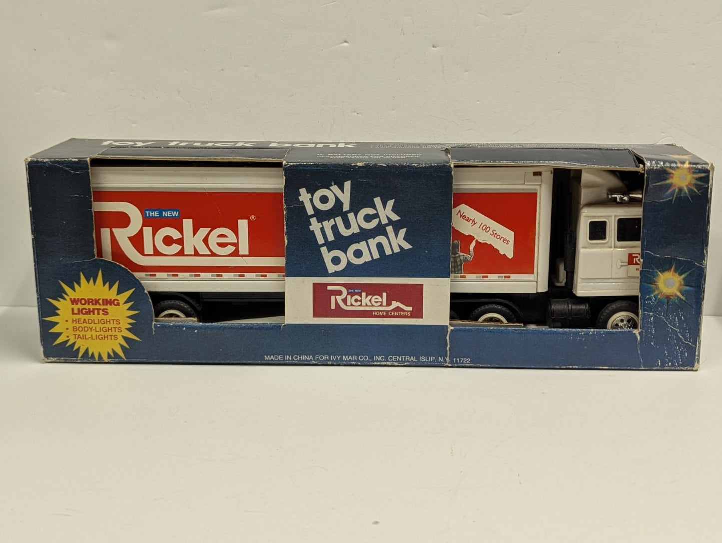 VINTAGE RICKEL TOY TRUCK BANK (Semi-Truck) IN ORIGINAL BOX