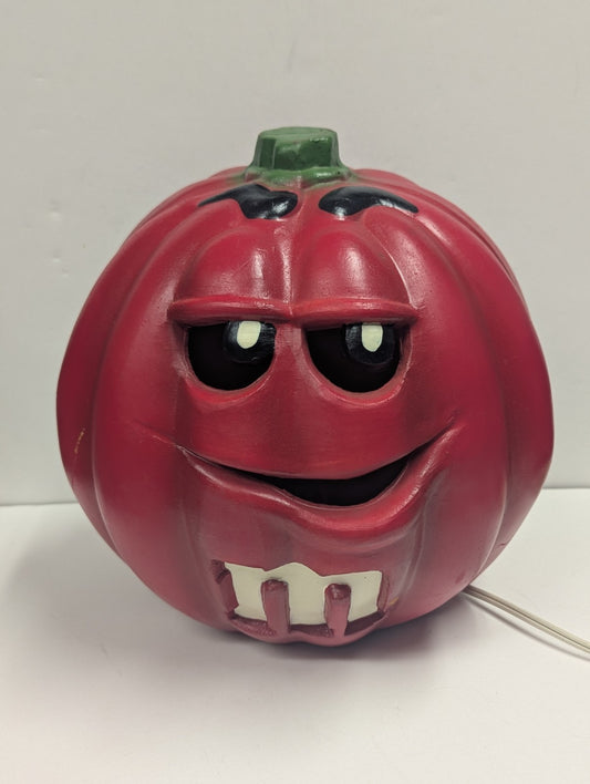 1998 Rare M&M Light Up Pumpkin  9.5” Red M & M Candies