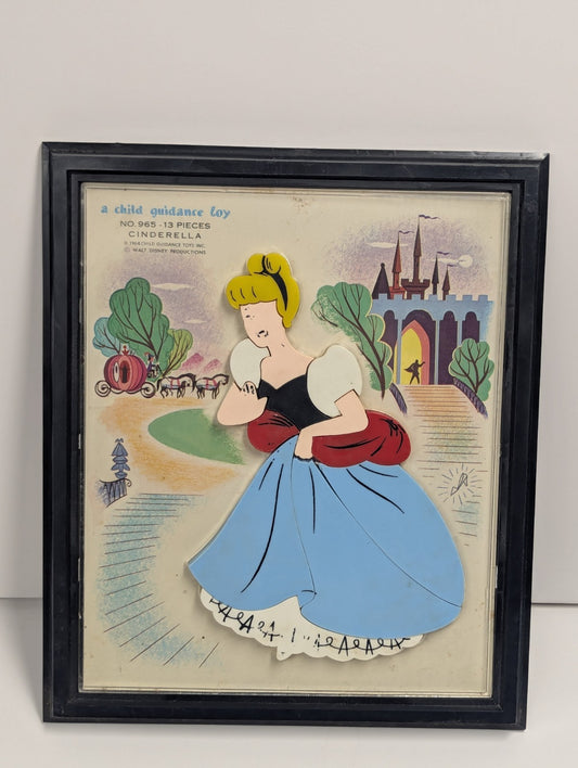 Vintage 1964 Walt Disney Cinderella Puzzle Child Guidance Toy 965 13 Pieces