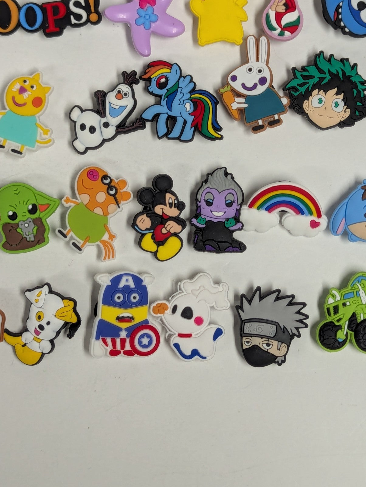 Huge Lot of JIBBITZ Crocs Shoe Charms Miscellaneous (Pokemon, Disney, Food, Ect)