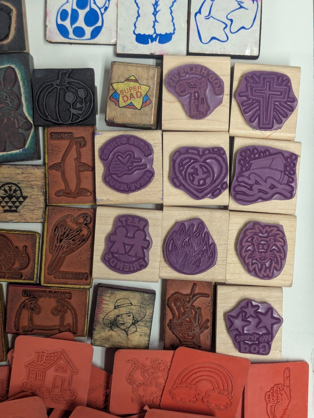 Large Lot of Vintage Rubber Ink Stamps including Talespin & Yogi Bear Stamps 