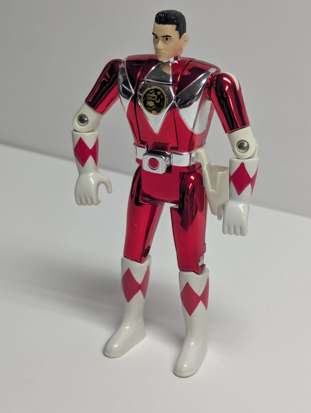 Mighty Morphin Power Rangers Red Metallic Ranger Flip Head Rocky