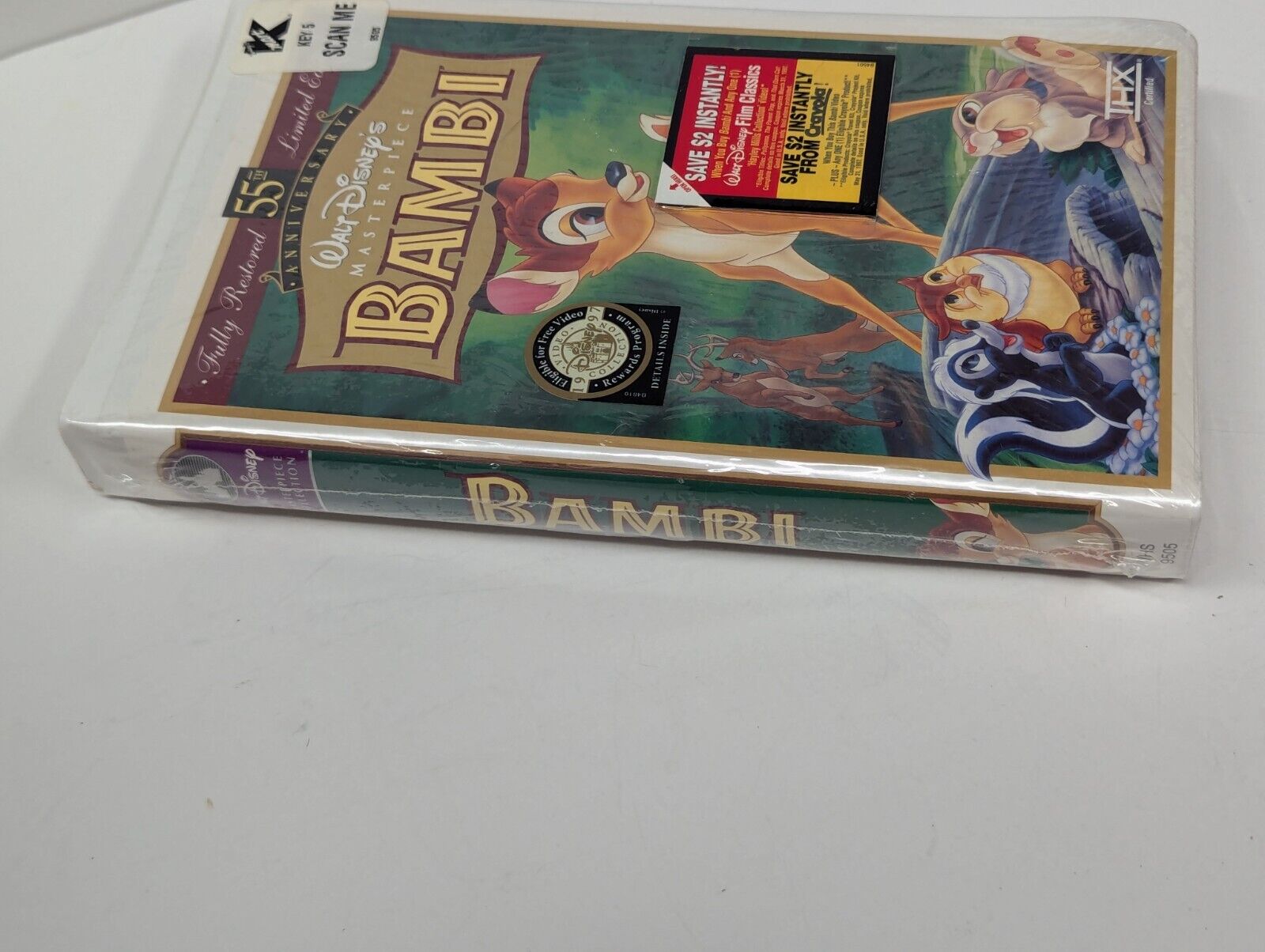Bambi: 55th Anniversary Walt Disney's Masterpiece (VHS, Limited Edition) SEALED