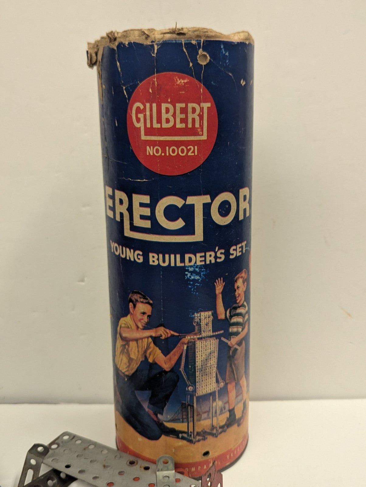 1950's C. Gilbert Vintage Erector Set No. 10021 Young Builder's Set Incomplete?