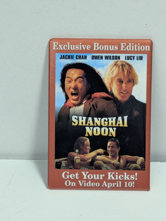 Shanghai Noon Movie Pin Jackie Chan Owen Wilson Promo Button Pinback