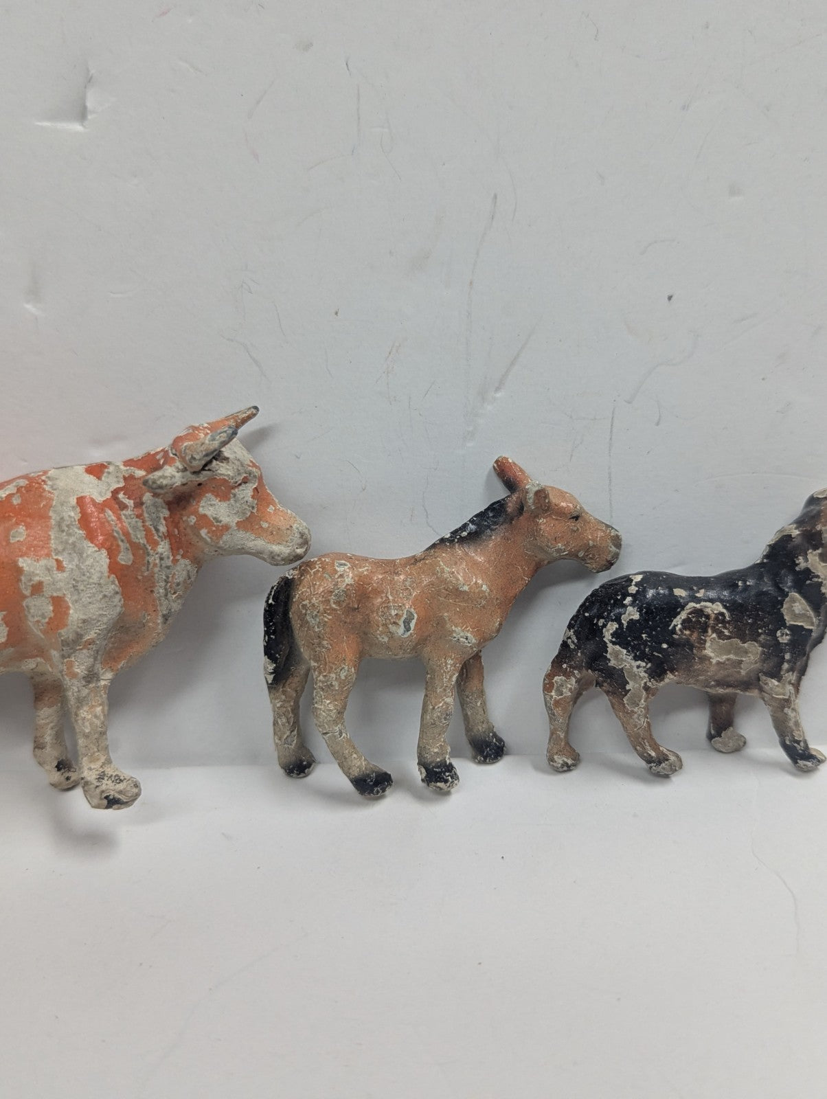 Lot of Vintage Farm Animals (Cow, Sheep, Dog, Donkey)