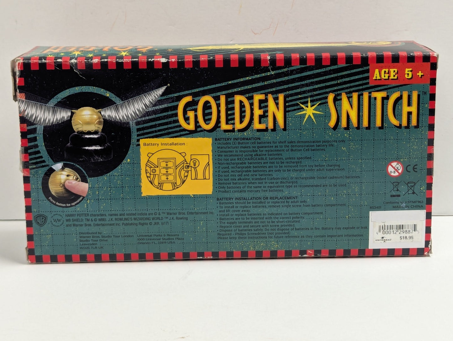 Universal Studios Exclusive Wizarding World of Harry Potter Golden Snitch Toy