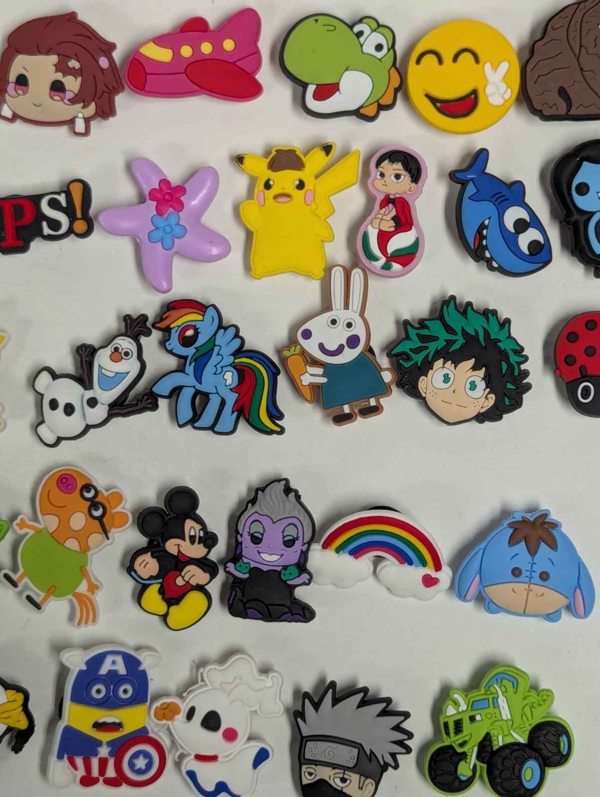Huge Lot of JIBBITZ Crocs Shoe Charms Miscellaneous (Pokemon, Disney, Food, Ect)