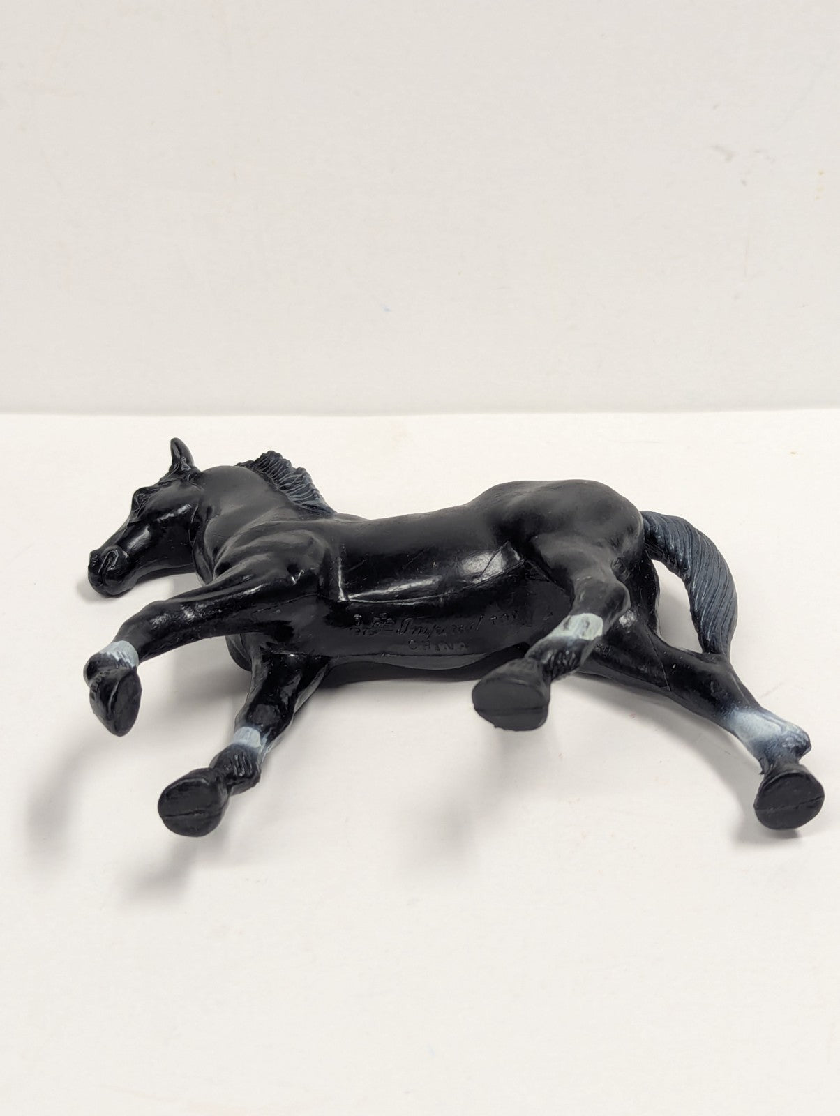 Vintage 1975 Imperial Toy 5” Black  Horse Plastic Figure