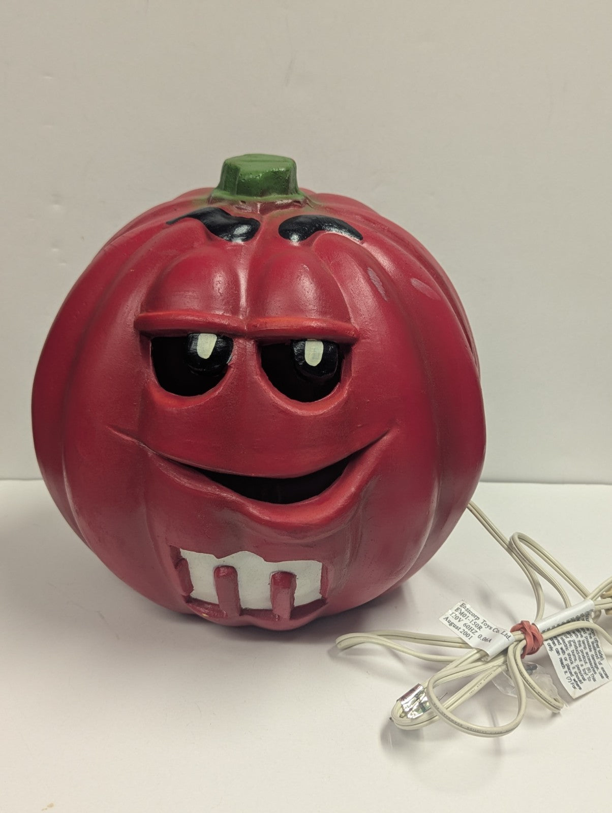 1998 Rare M&M Light Up Pumpkin  9.5” Red M & M Candies