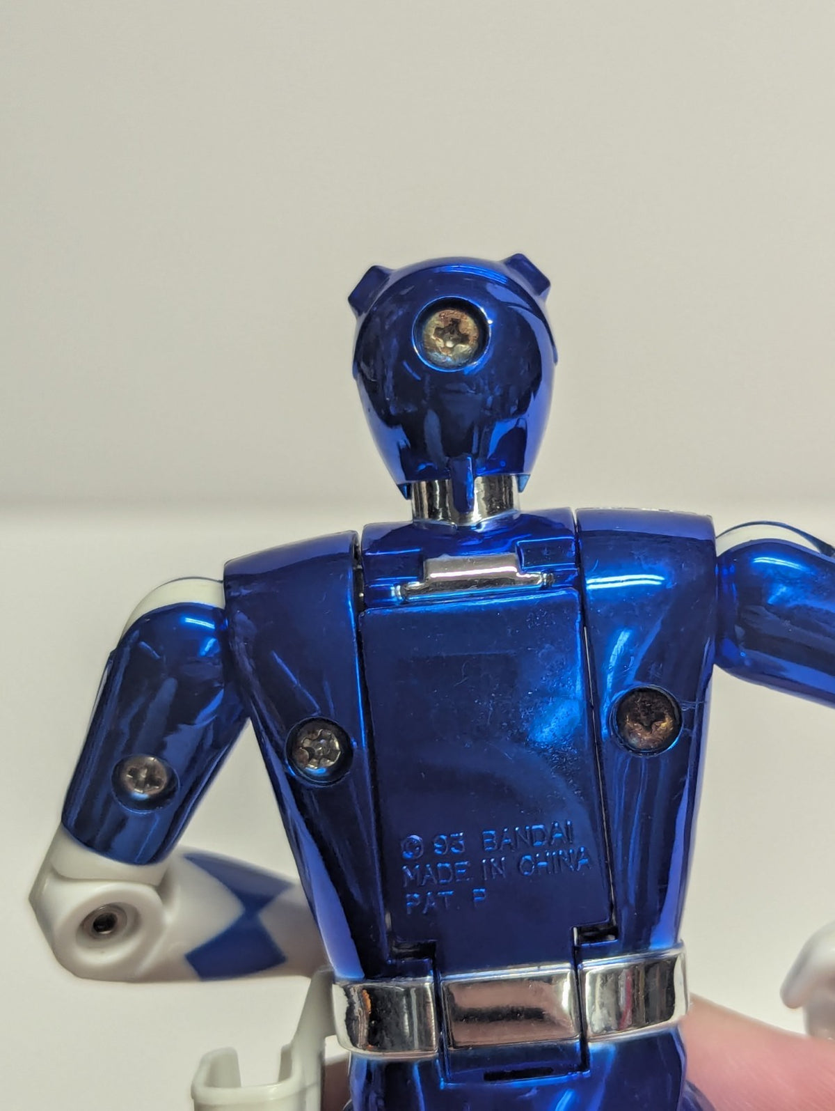 Mighty Morphin Power Rangers Blue Metallic Ranger Flip Head Billy
