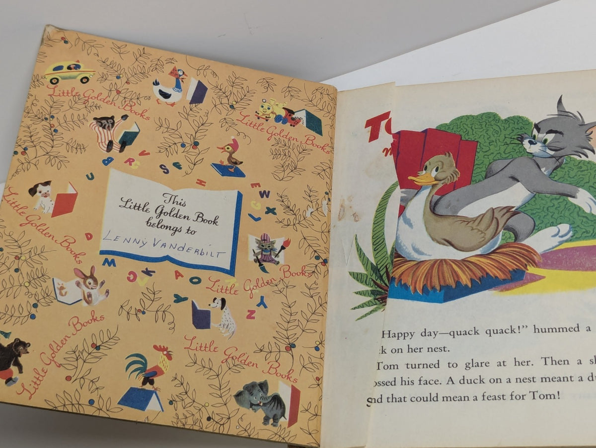 Tom and Jerry Meet Little Quack Little Golden Book Ripped 1st Page As Is
