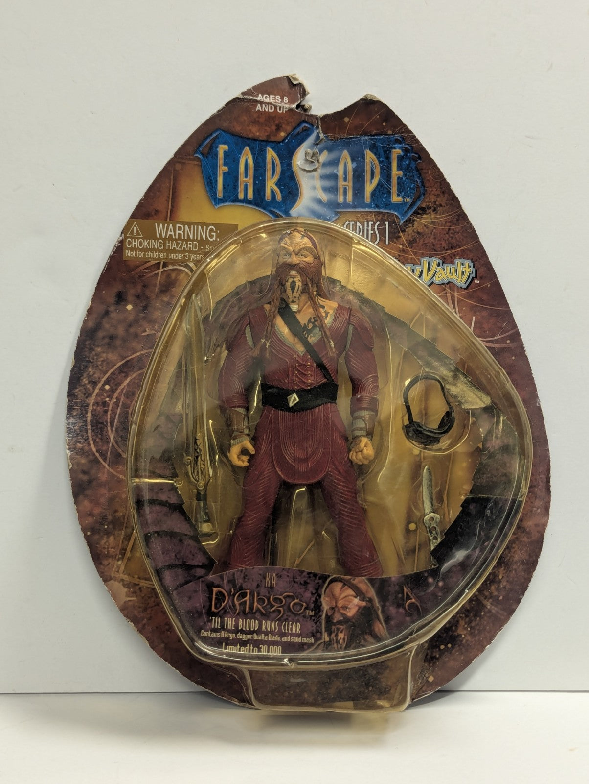 2000 Toy Vault Farscape Series 1 D'argo Figure In Card