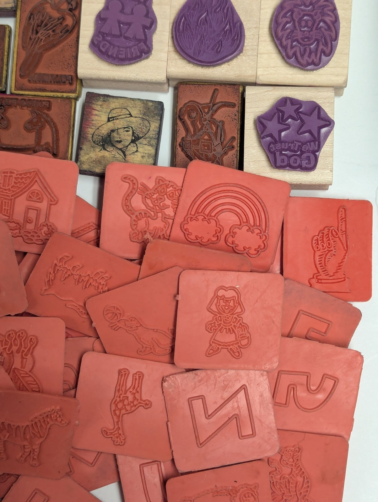 Large Lot of Vintage Rubber Ink Stamps including Talespin & Yogi Bear Stamps 