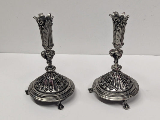 METROPOLITAN MUSEUM OF ART Vintage 1988 TWO (2) MATCHING CANDLE STICK HOLDERS