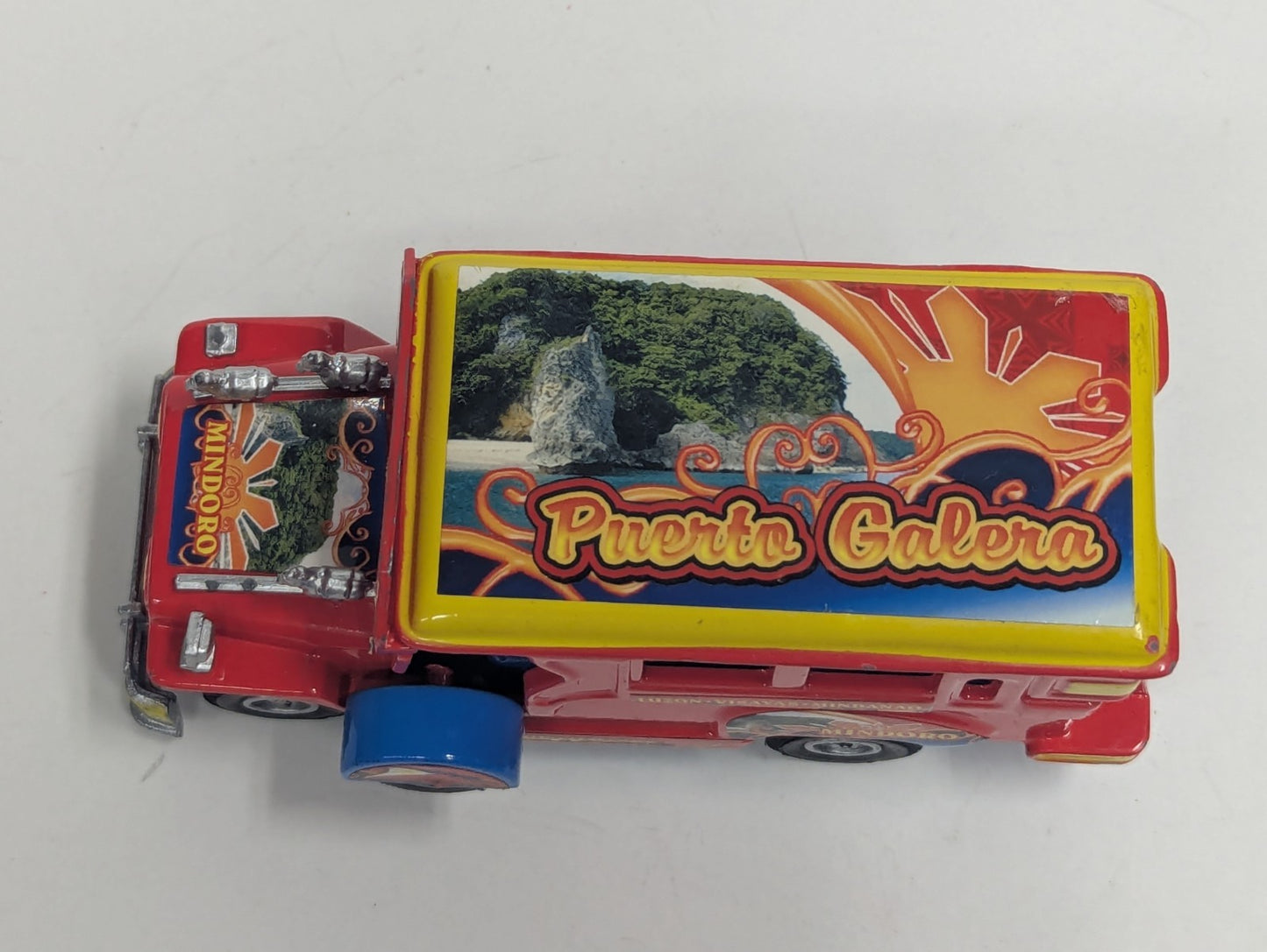 Vintage Phillippines Jeepney Diecast Taxi Mindanao Red (Broken Front) As Is
