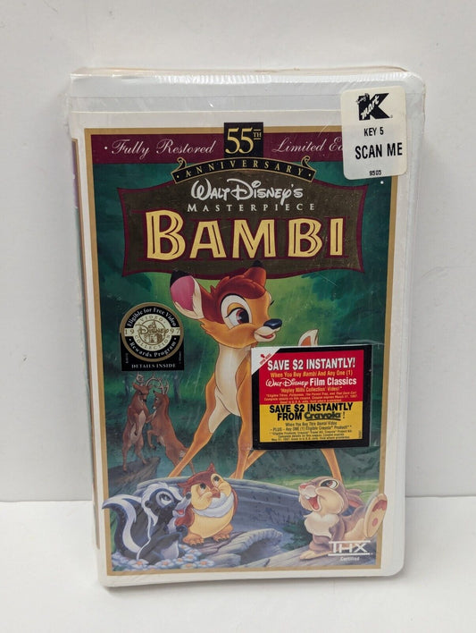 Bambi: 55th Anniversary Walt Disney's Masterpiece (VHS, Limited Edition) SEALED