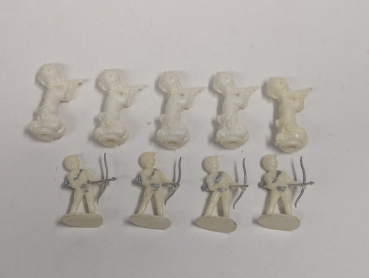 Vintage Cupid & Angel Cake Toppers Hard Plastic Decorations