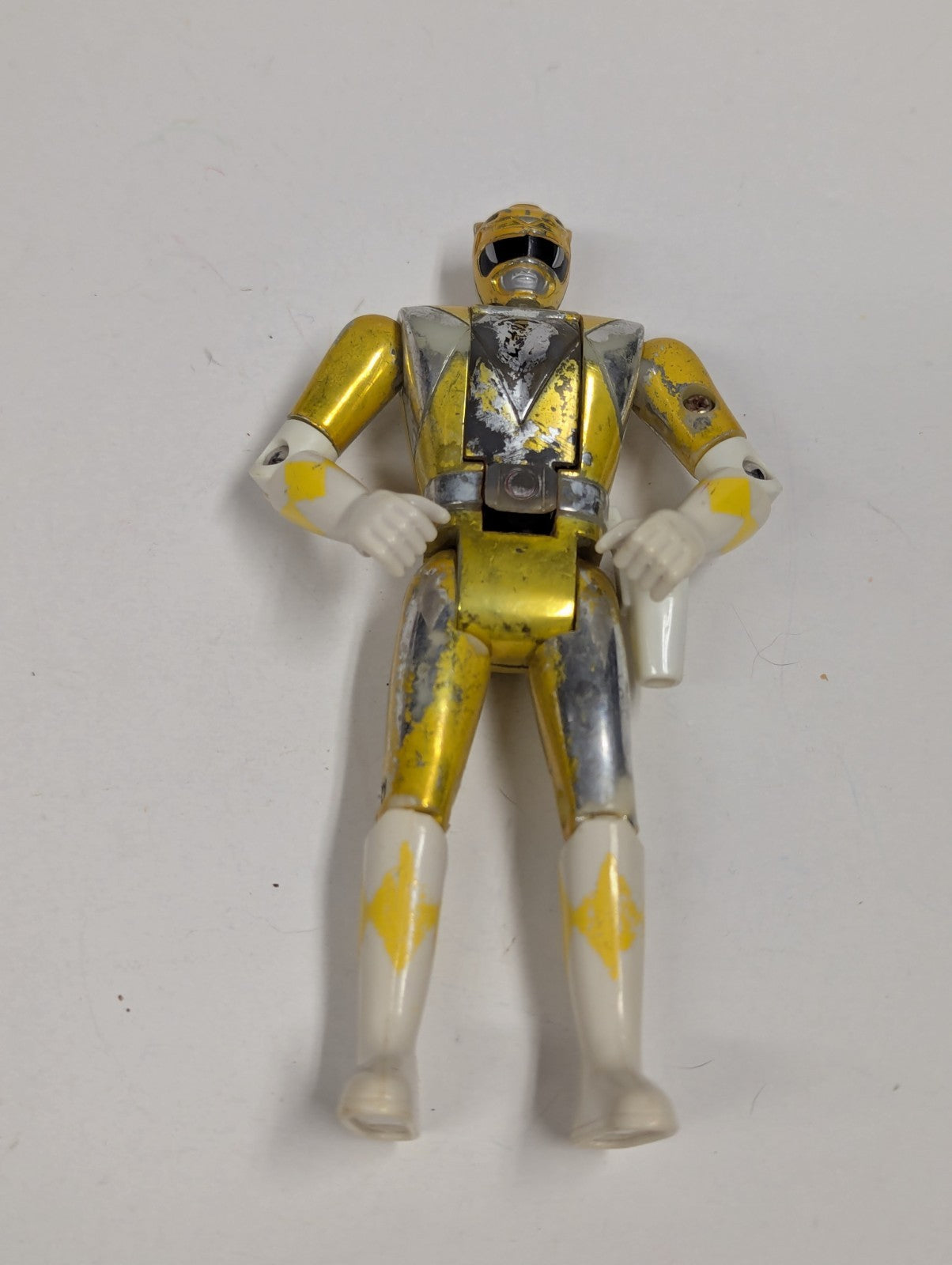 1995 MMPR Lot of 5  Yellow, Pink, Blue, Red & White Metallic Flip Head Movie 