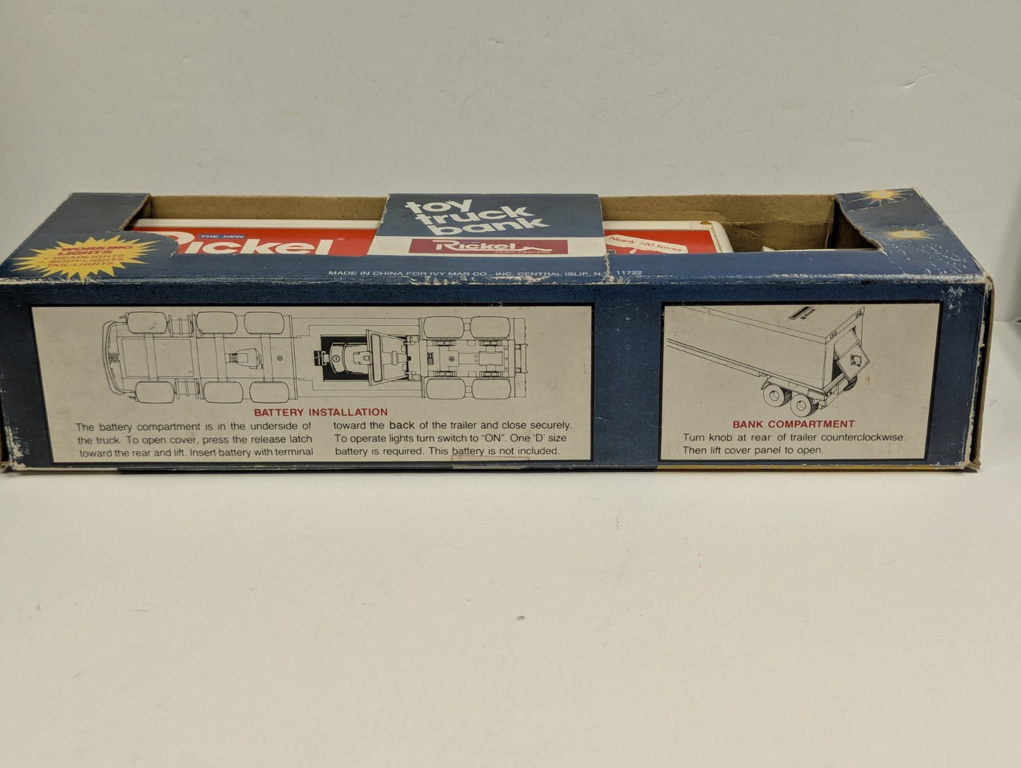VINTAGE RICKEL TOY TRUCK BANK (Semi-Truck) IN ORIGINAL BOX