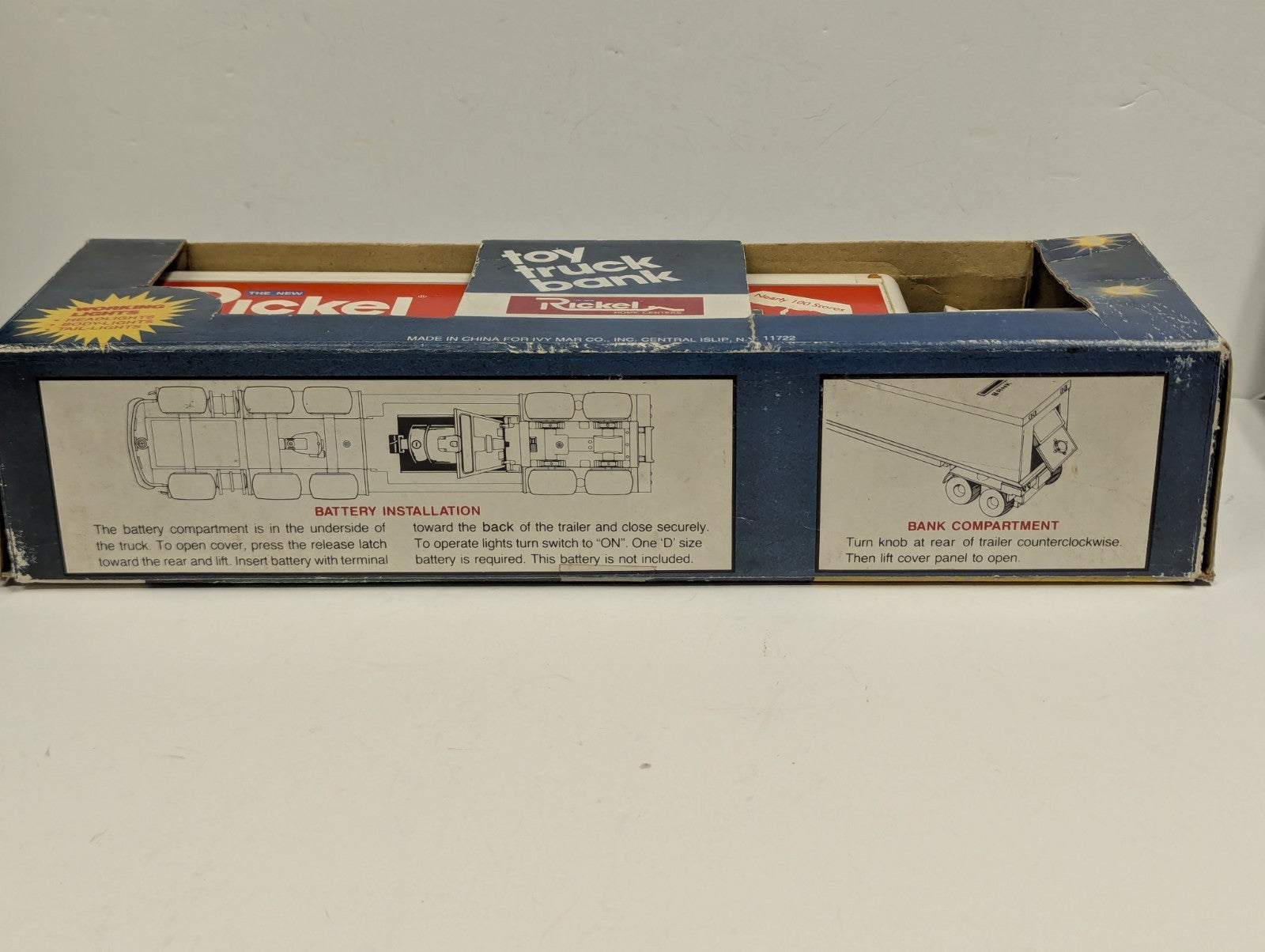VINTAGE RICKEL TOY TRUCK BANK (Semi-Truck) IN ORIGINAL BOX