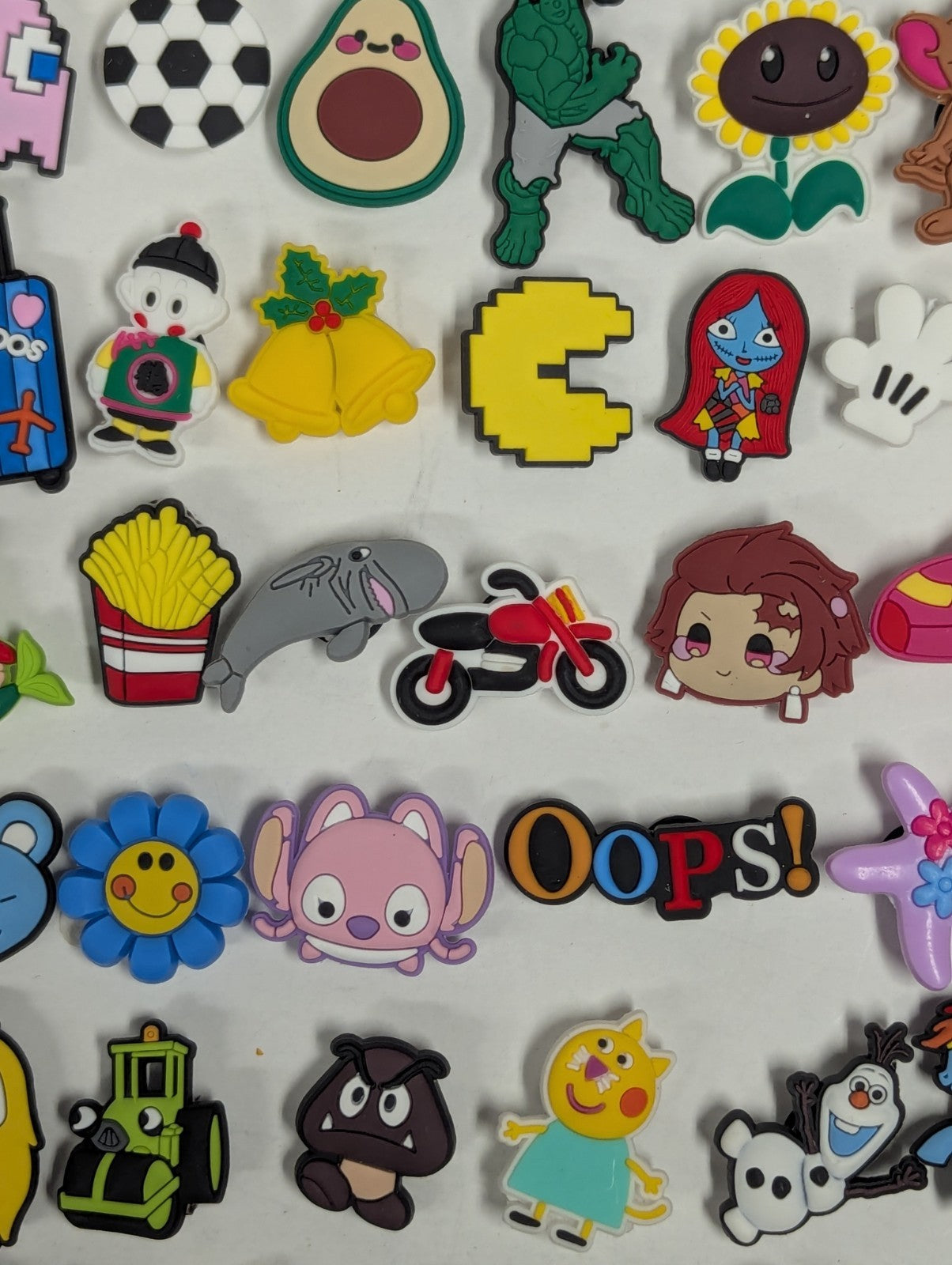 Huge Lot of JIBBITZ Crocs Shoe Charms Miscellaneous (Pokemon, Disney, Food, Ect)