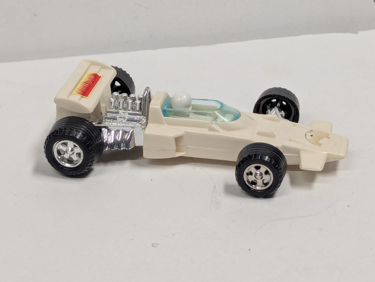 Vintage Plastic FUNMATE Open Wheel Indy Race Car - White - Made in Japan