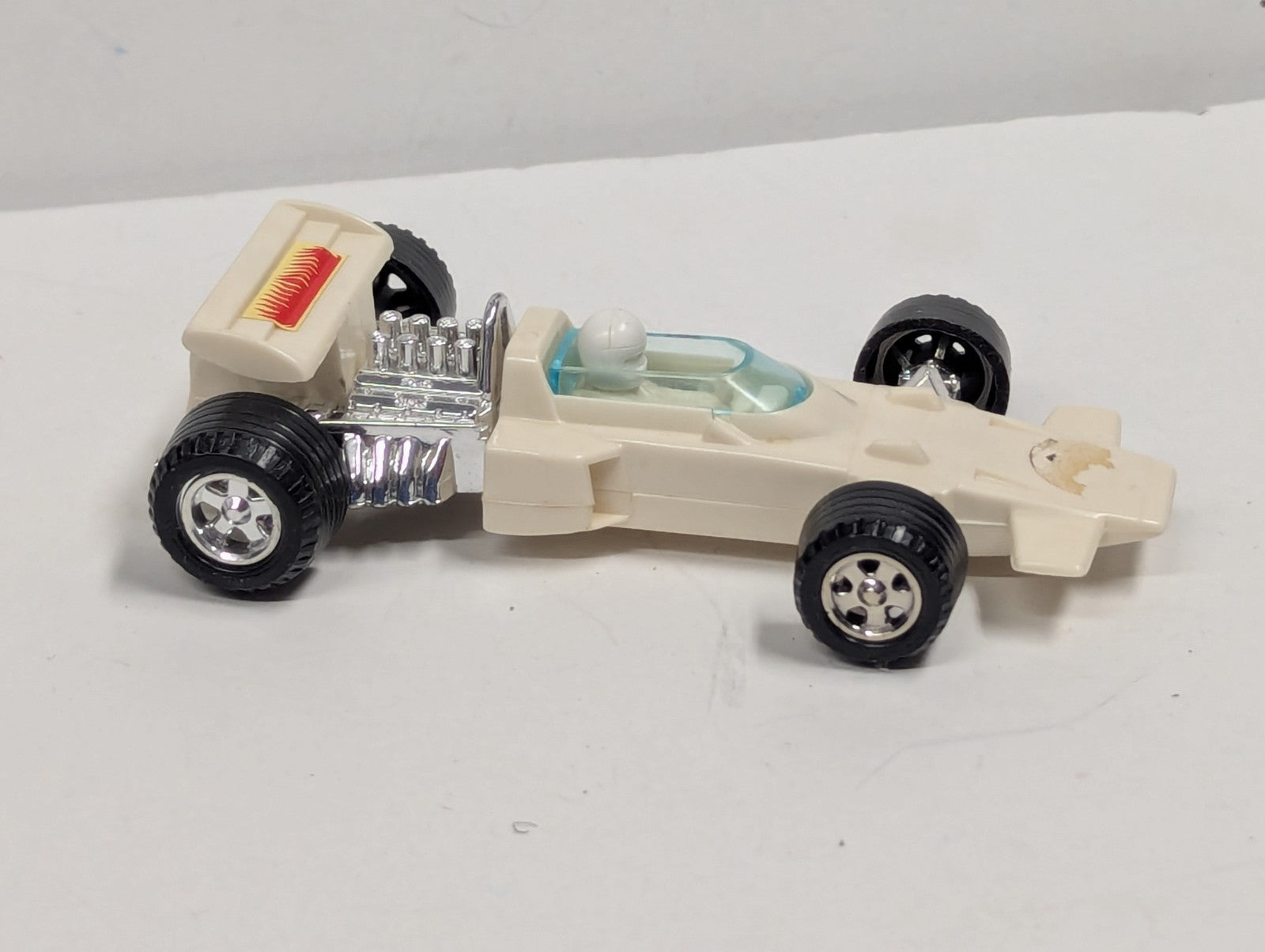 Vintage Plastic FUNMATE Open Wheel Indy Race Car - White - Made in Japan