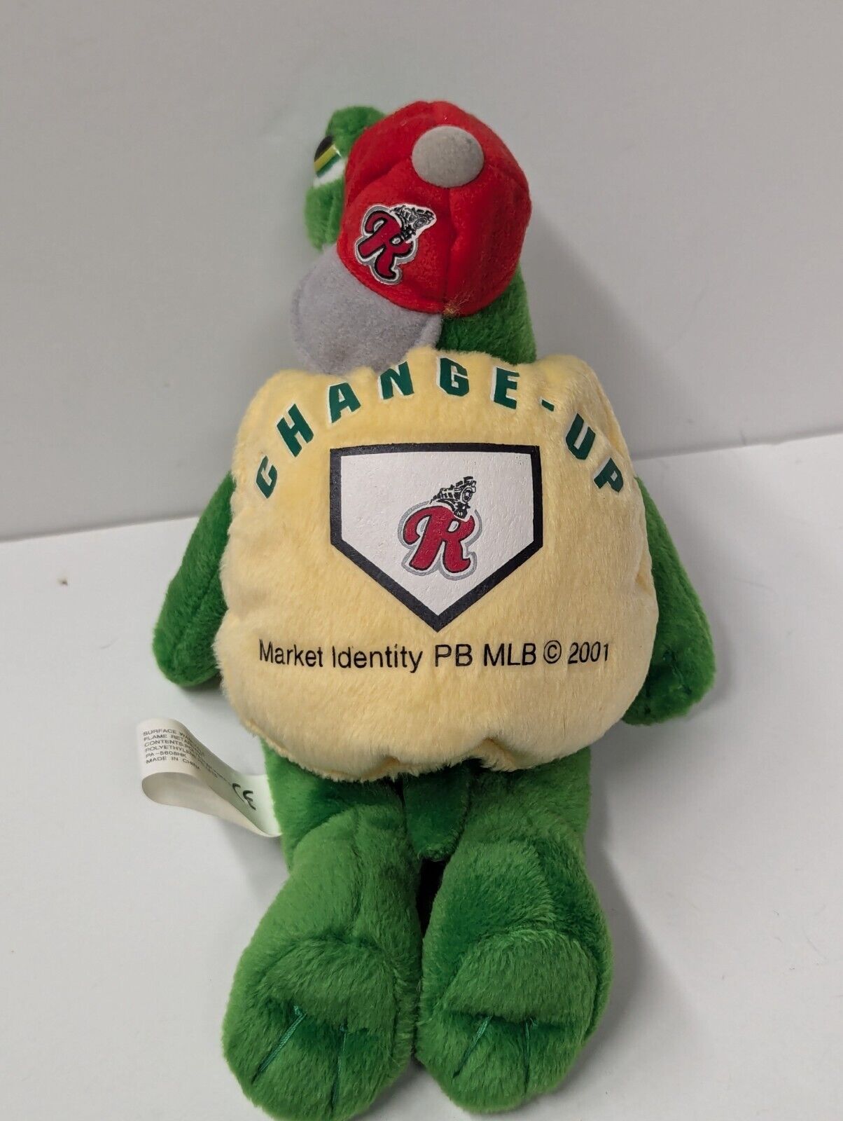 2001 Reading Phillies Baseball CHANGE UP TURTLE MASCOT 9" Bean Bag Plush