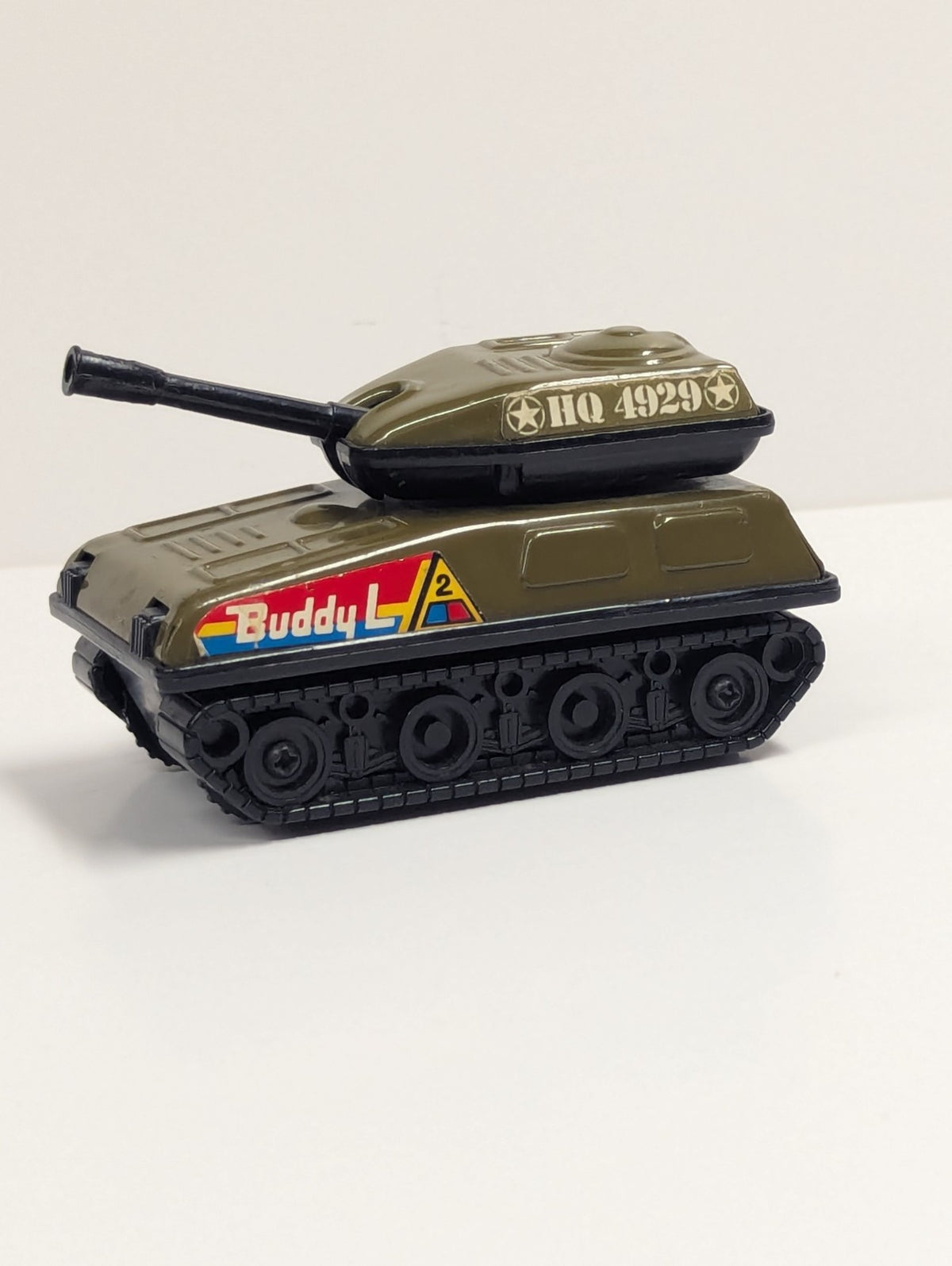 VINTAGE BUDDY L T-308 ARMY MILITARY METAL PLASTIC JAPAN TOY TANK 4 INCH LONG