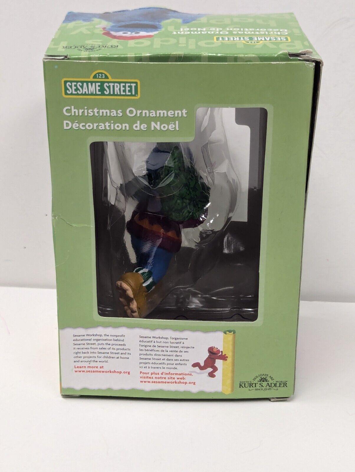 2008 KURT ADLER SANTA'S WORLD CHRISTMAS TREE ORNAMENT - SESAME STREET ELMO
