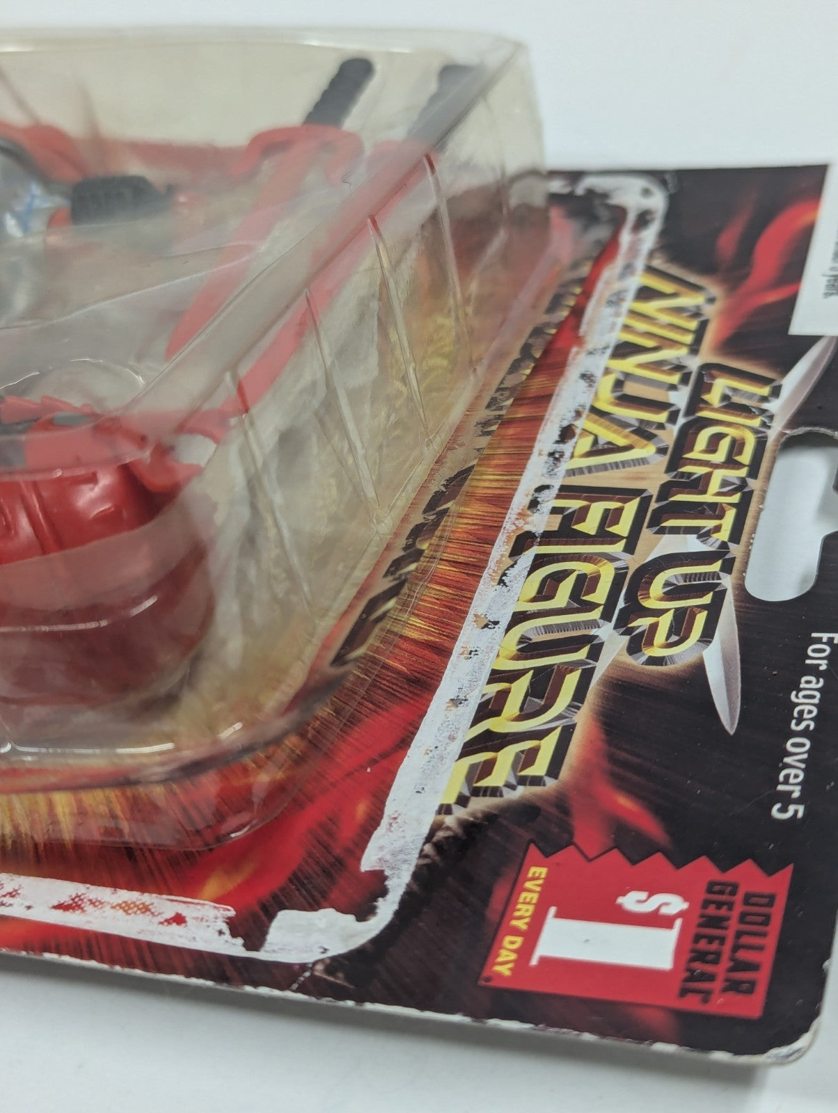 Vintage Light Up Red Ninja 5.5” Action Figure Bootleg Play Set Dollar General