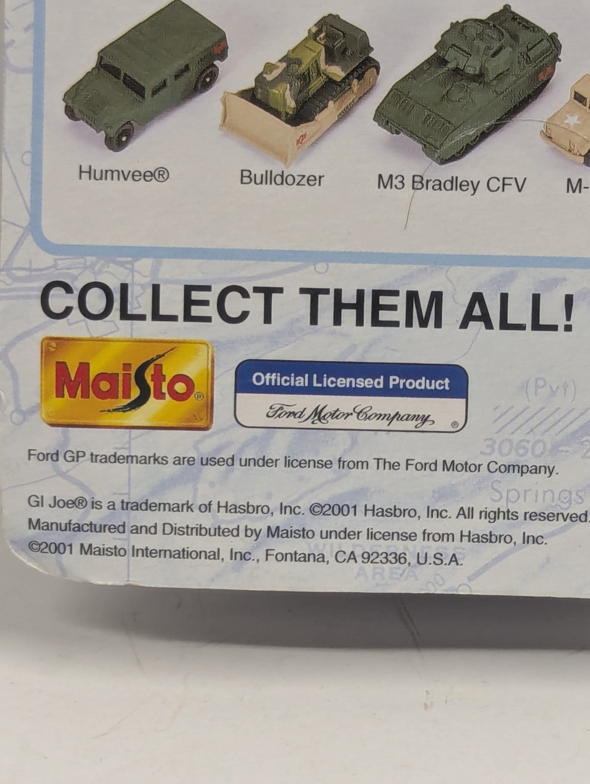 2001 Maisto G.I.JOE FORD GP JEEP Diecast With Dog Tag on Card