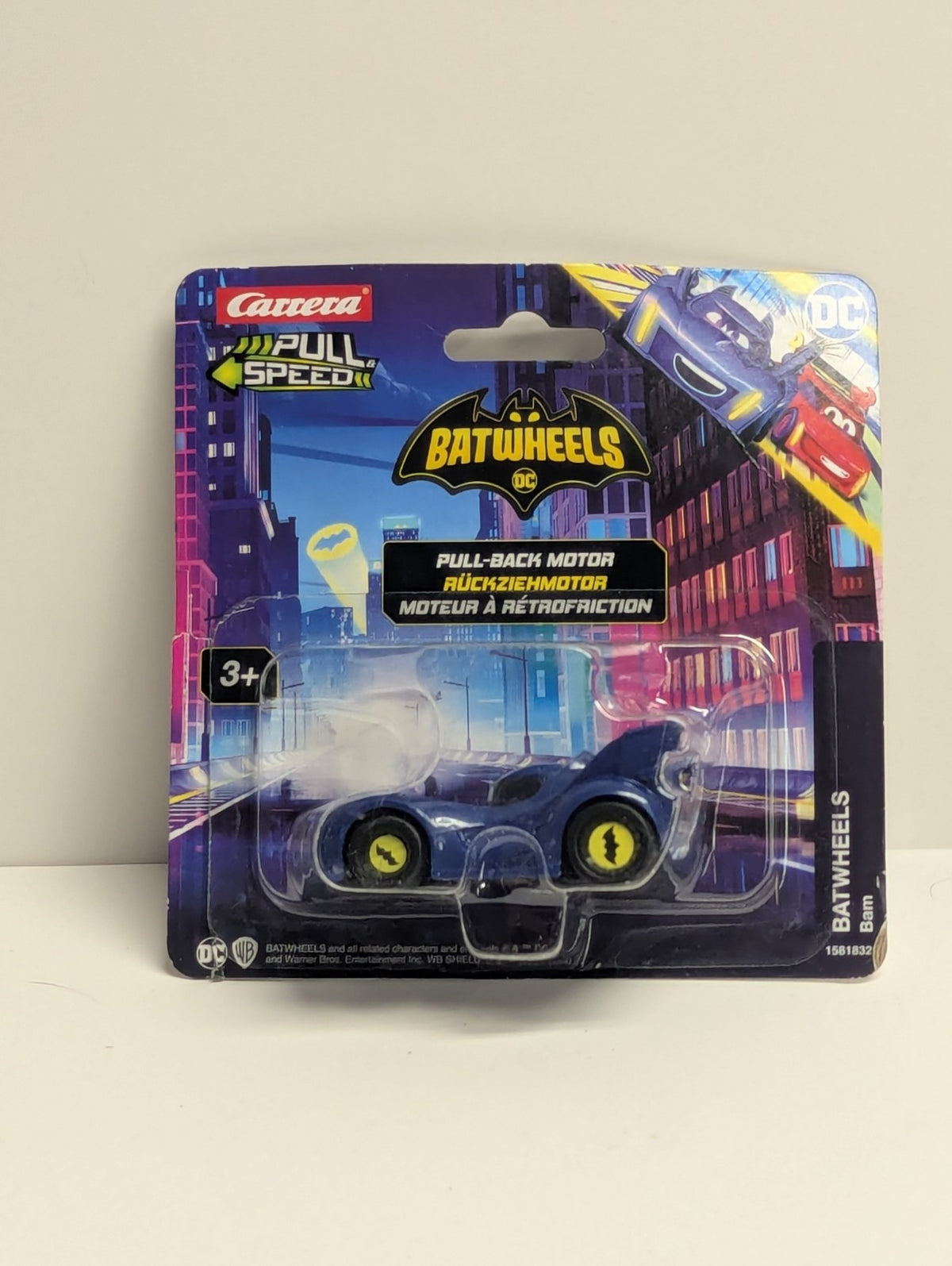 Carrera Pull Speed Batwheels DC Bam Batmobile 1/64 Blue Pull-Back Motor