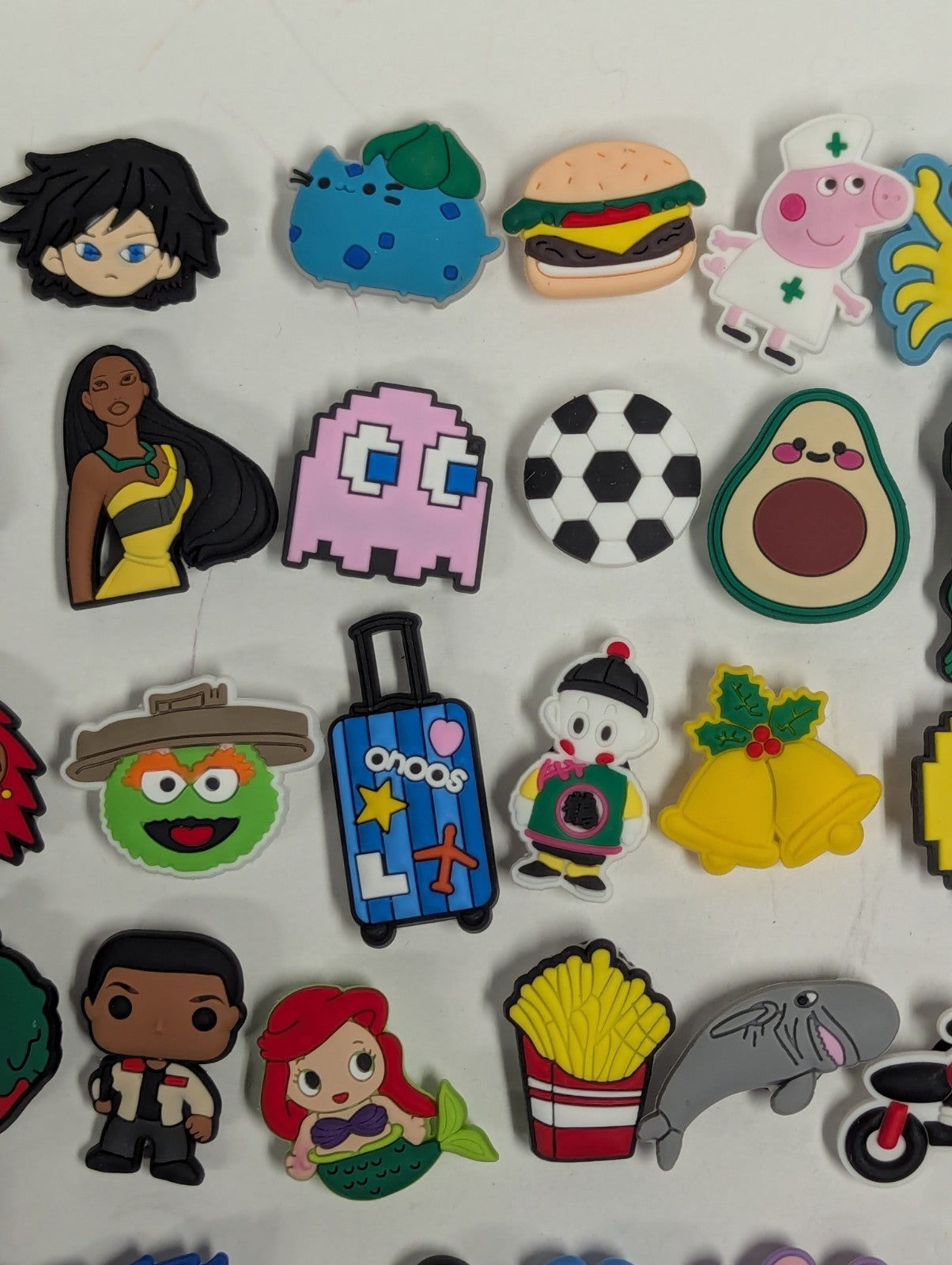 Huge Lot of JIBBITZ Crocs Shoe Charms Miscellaneous (Pokemon, Disney, Food, Ect)
