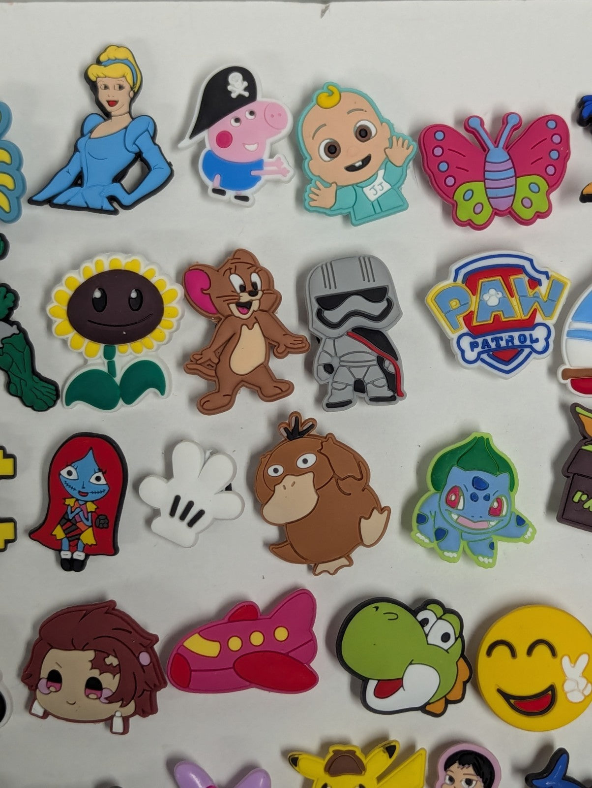 Huge Lot of JIBBITZ Crocs Shoe Charms Miscellaneous (Pokemon, Disney, Food, Ect)