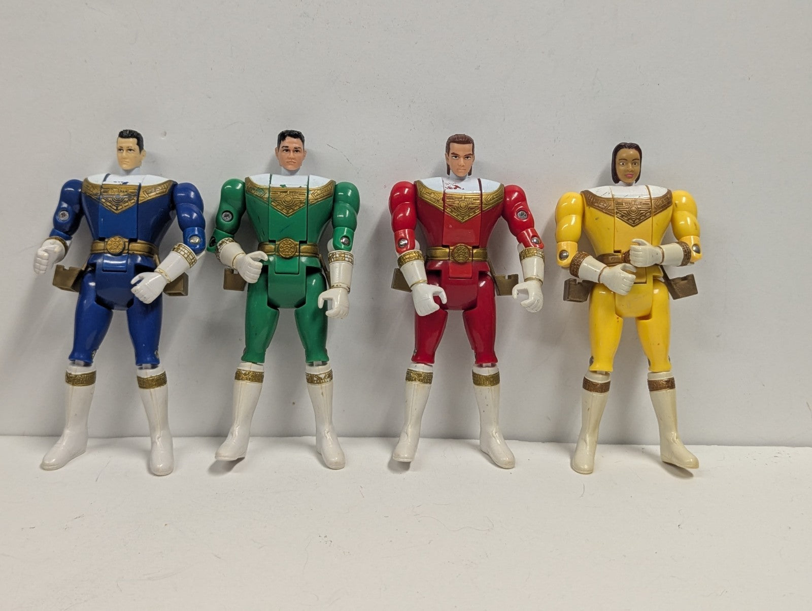 1996 Bandai Mighty Morphin POWER RANGERS ZEO Fliphead Figure Lot of 4 