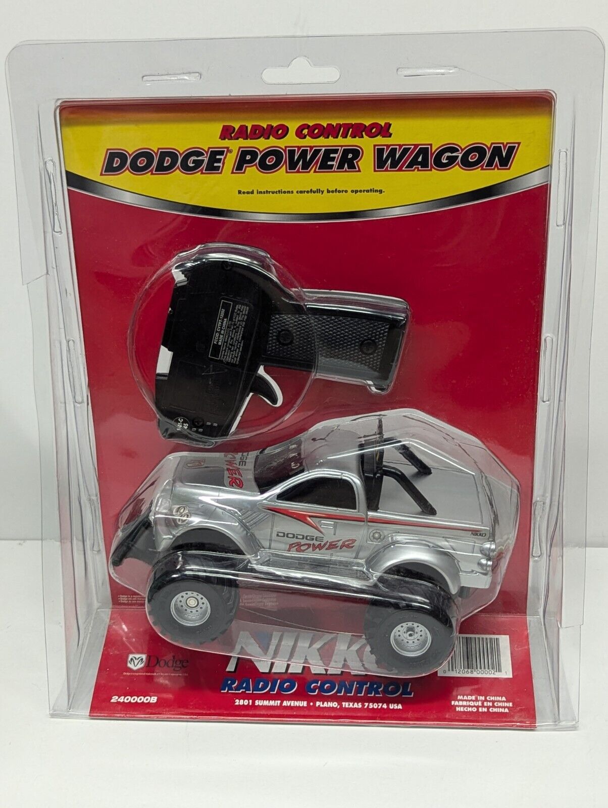 Vintage Nikko Dodge Power Wagon Radio Control Car Silver "Factory Sealed"